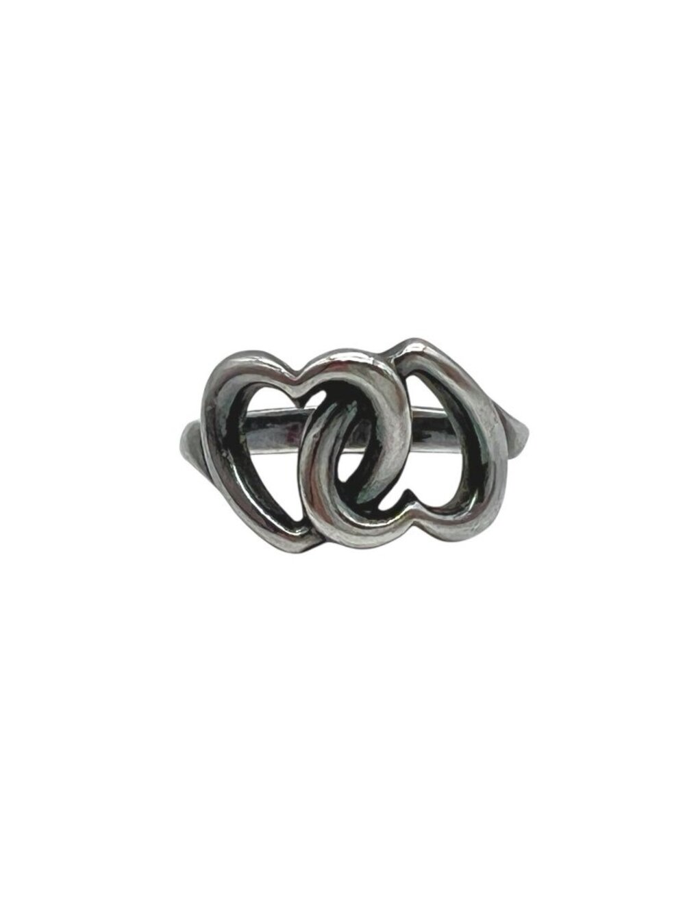 James Avery Double Linked Heart Sterling Ring Size 7